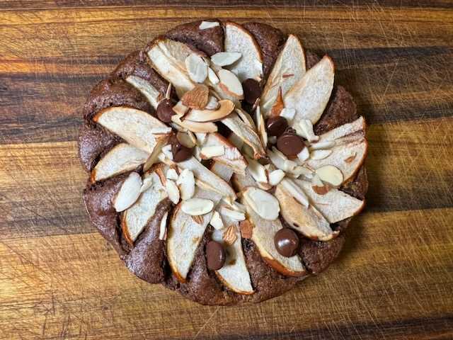 Pear and Dark Chocolate Skillet Cake