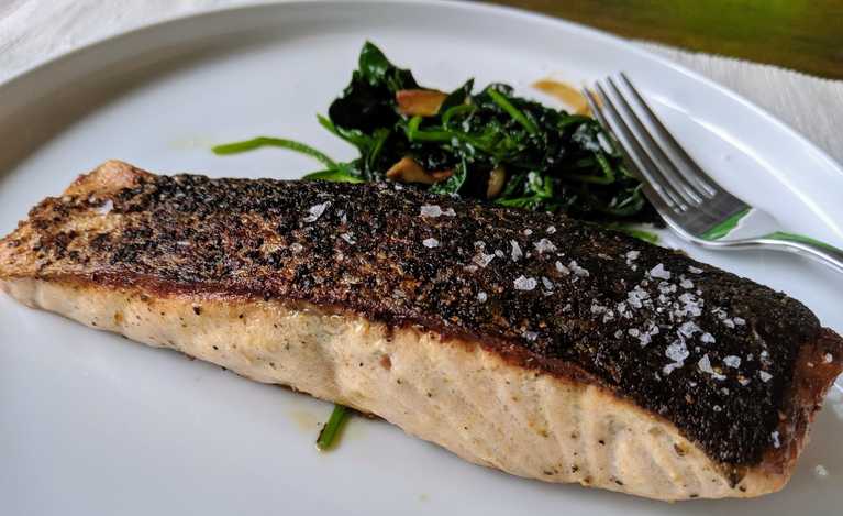 Crispy Pan Roasted Salmon