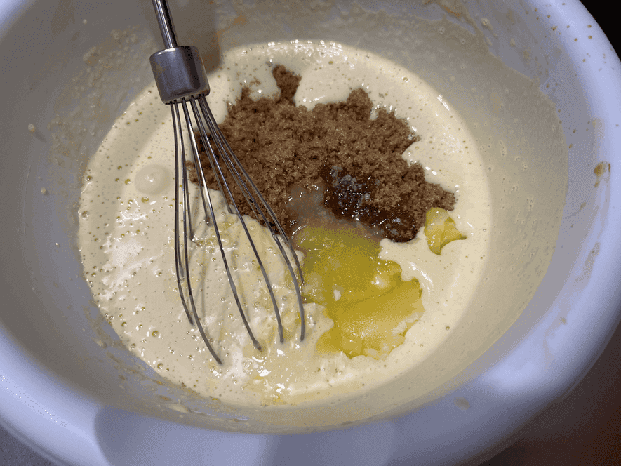 Add brown butter and brown sugar