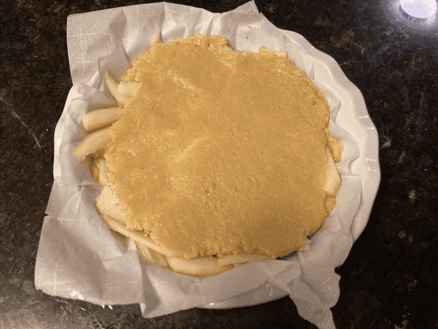 Cover apples with remaining dough