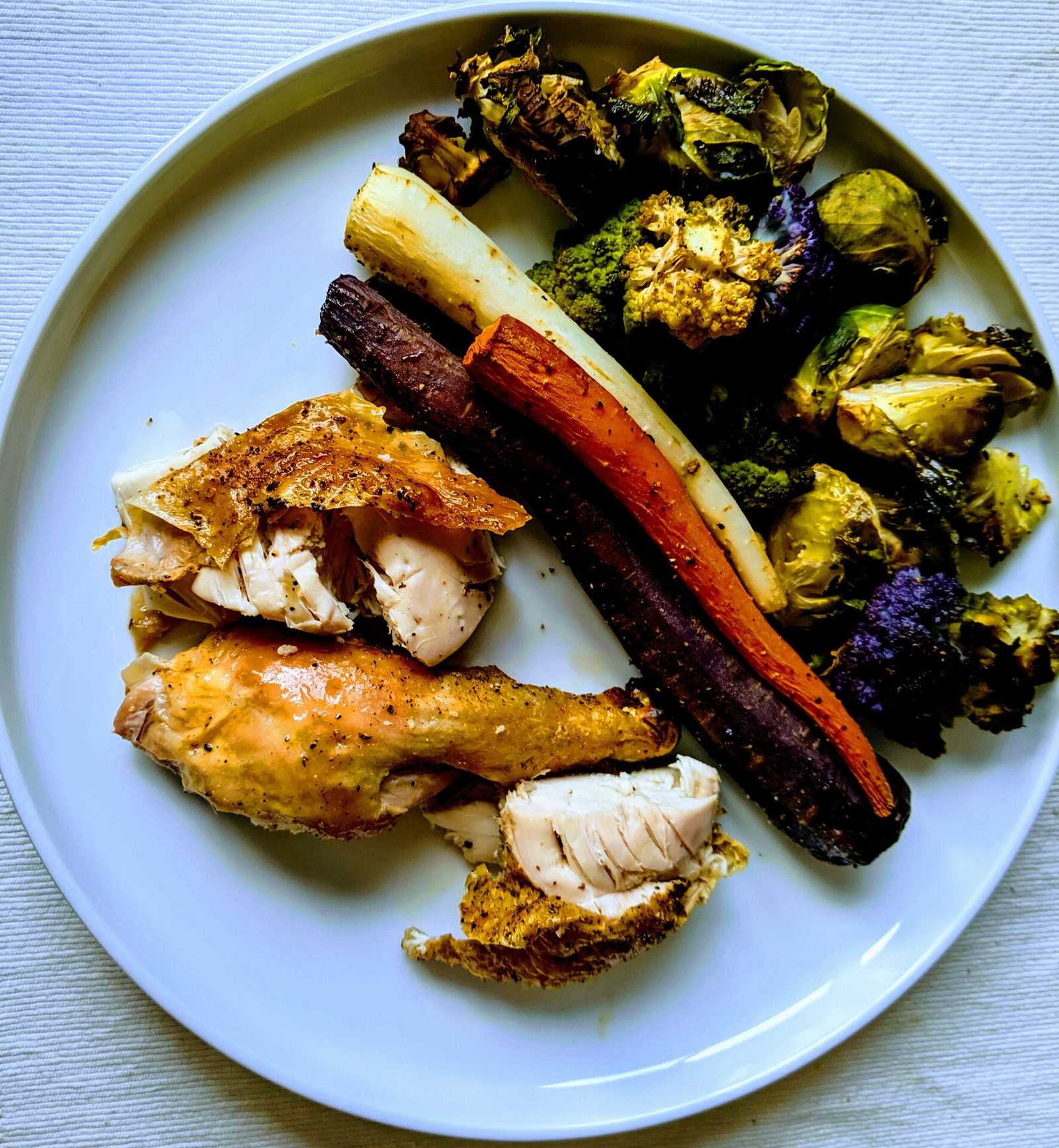 Roast Chicken over Vegetables